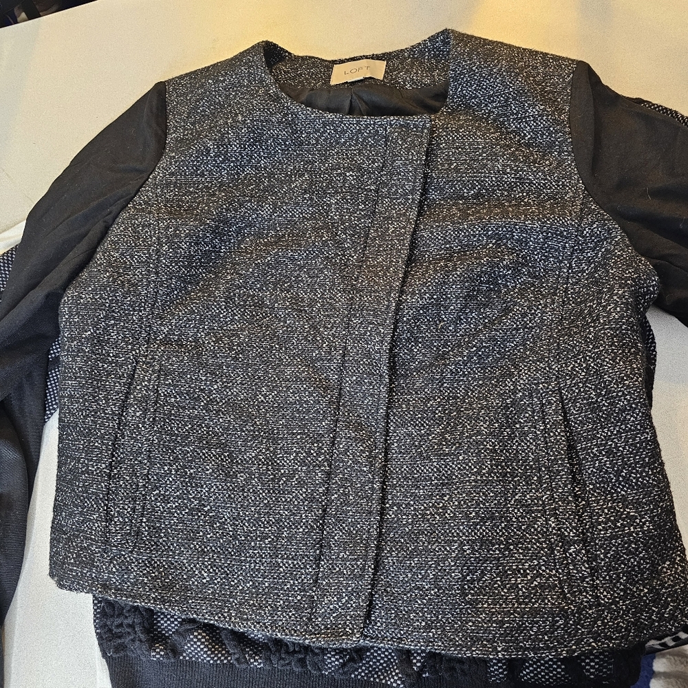Sweater Jacket Blazer Business Casual 3 pc Bundle Loft The Limited sz L XL 14